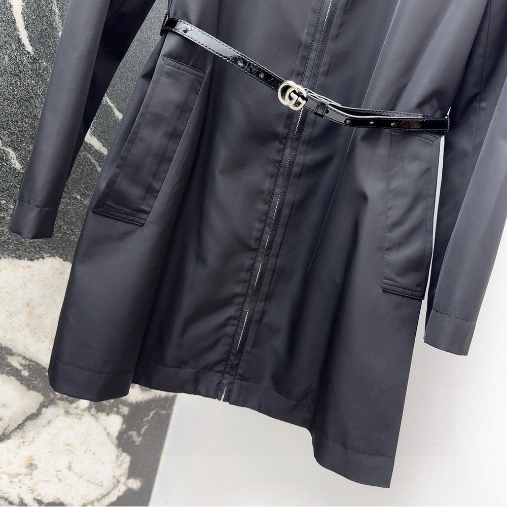 Gucci Women’s Black Belted Coat View 3